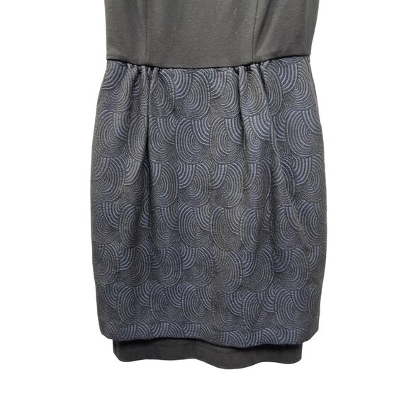 Taylor Navy and Black Swirl Design Floral Collar Sleeveless Sheath Dress - Picture 3 of 9